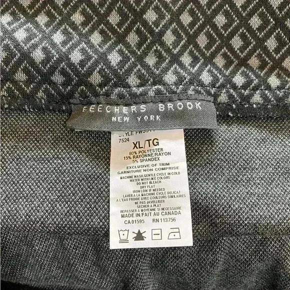 NWOT Beechers Brook, Geometric Pattern Stretch Knee-Length Skirt, XL, Black πΈ - Picture 3 of 8